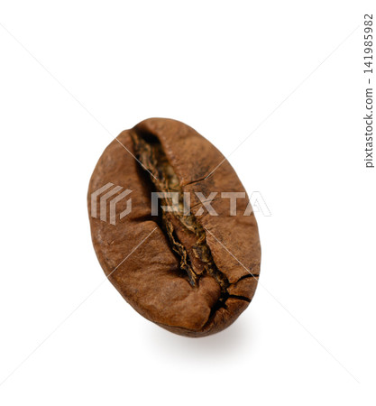 Title: Single Roasted Coffee Bean with Distinct Center Crease Title: Single Roasted Coffee Bean with Distinct Center Crease 141985982