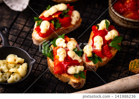 Halloween sandwich with skull from cheese 141986236