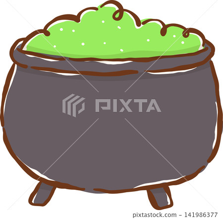 Witch Cauldron Hand Drawn Illustration Witch Cauldron Hand Drawn Illustration 141986377