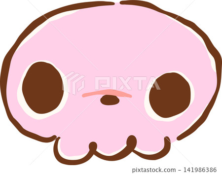 Cute Pink Skull Hand Drawn Illustration Cute Pink Skull Hand Drawn Illustration 141986386