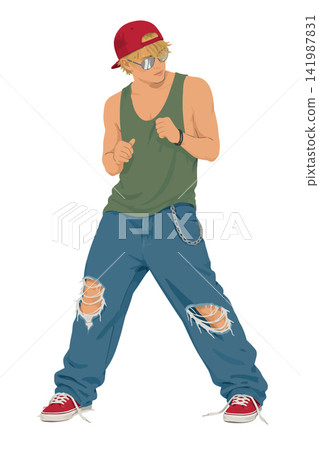 Vsai young man dancing hip hop urban street style Vsai young man dancing hip hop urban street style 141987831