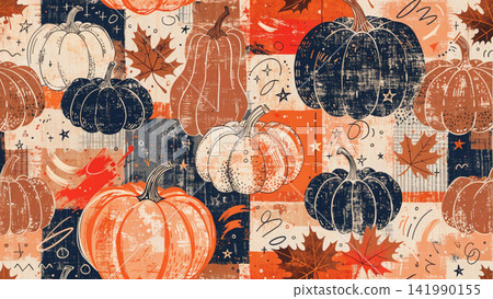 Vintage Autumn Fall Thanksgiving vector background Vintage Autumn Fall Thanksgiving vector background 141990155