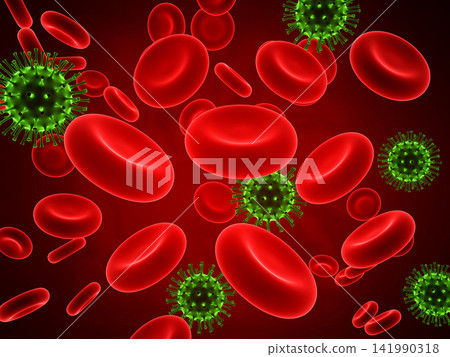 Virus in blood stream Virus in blood stream 141990318