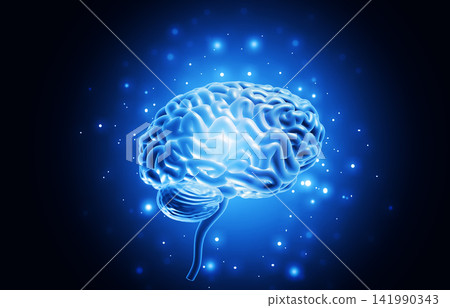 Human brain with signals 141990343