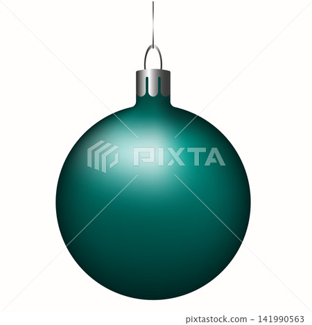 Green Christmas tree ball isolated on white background. Vector object for christmas design Green Christmas tree ball isolated on white background. Vector object for christmas design 141990563