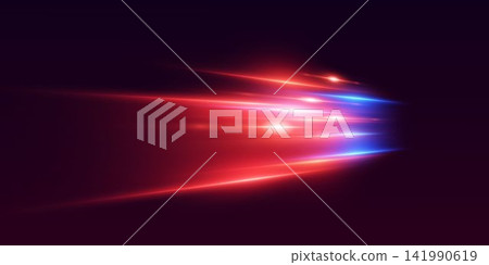 Abstract light trails creating a sense of speed, fast movement, and digital data flow on dark background Abstract light trails creating a sense of speed, fast movement, and digital data flow on dark background 141990619