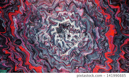 Abstract marbled swirl with concentric red black and white layers forming vivid organic pattern Abstract marbled swirl with concentric red black and white layers forming vivid organic pattern 141990885