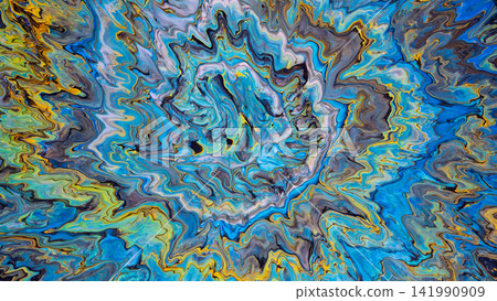 Abstract fluid acrylic pour with swirling blue teal and gold marbling, with abstract, fluid, pour, swirl detail Abstract fluid acrylic pour with swirling blue teal and gold marbling, with abstract, fluid, pour, swirl detail 141990909