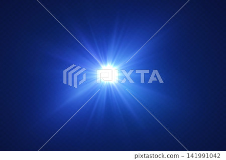 Intense blue sunburst creating abstract visual with glowing rays and lens flare Intense blue sunburst creating abstract visual with glowing rays and lens flare 141991042