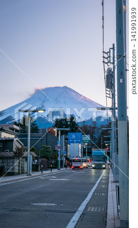 Street View of Mount Fuji in Fujiyoshida, Japan Street View of Mount Fuji in Fujiyoshida, Japan 141991939