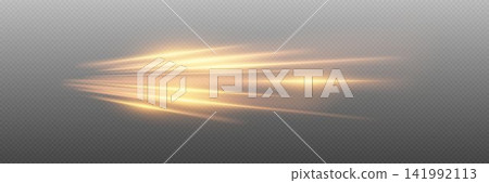 Abstract golden light trails showing speed and energy on a transparent background Abstract golden light trails showing speed and energy on a transparent background 141992113
