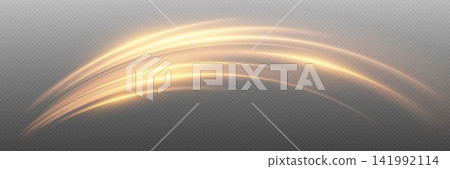 Golden glowing lines curving, depicting speed, energy, and digital data flow Golden glowing lines curving, depicting speed, energy, and digital data flow 141992114