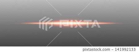 Horizontal light streak with energy effect illuminating a transparent background Horizontal light streak with energy effect illuminating a transparent background 141992133