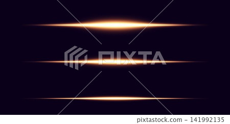 Glowing light beams creating speed and motion effects on a dark abstract background 141992135