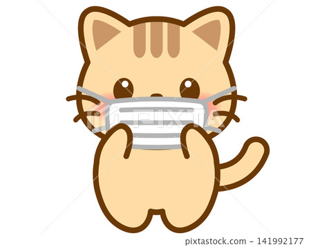 Illustration of a cat wearing a mask (3) Illustration of a cat wearing a mask (3) 141992177
