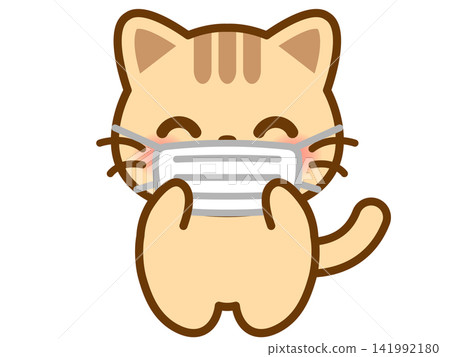 Illustration of a cat wearing a mask (4) Illustration of a cat wearing a mask (4) 141992180