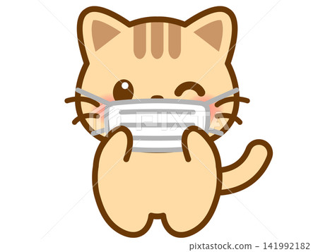 5 illustrations of a cat wearing a mask 5 illustrations of a cat wearing a mask 141992182