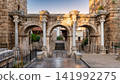 Hadrian's Gate ancient Roman triumphal arch in the historic old town of Antalya Turkey 141992275