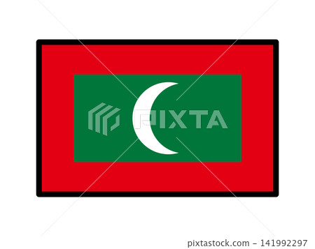 Maldives flag illustration material 141992297