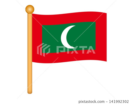 Maldives flag illustration material 6 Maldives flag illustration material 6 141992302