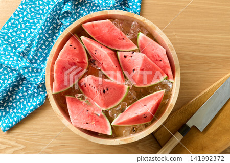 Watermelon chilled with ice Watermelon chilled with ice 141992372
