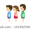 Illustration of children lined up in a row 141992500