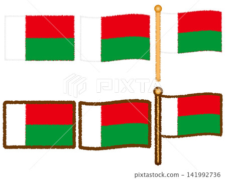 Madagascar flag illustration set 2 Madagascar flag illustration set 2 141992736