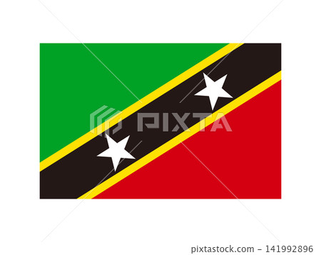 Saint Kitts and Nevis flag illustration material 2 141992896