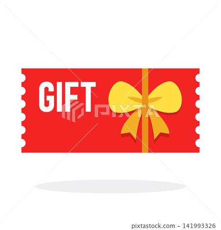 Gift card with ribbon icon in flat style. Loyalty certificate vector illustration on isolated background. Promotion coupon sign business concept. Gift card with ribbon icon in flat style. Loyalty certificate vector illustration on isolated background. Promotion coupon sign business concept. 141993326