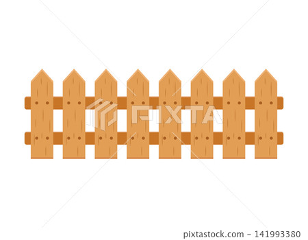 Wooden fence icon in flat style. Picket vector illustration on isolated background. Protection border sign business concept. Wooden fence icon in flat style. Picket vector illustration on isolated background. Protection border sign business concept. 141993380