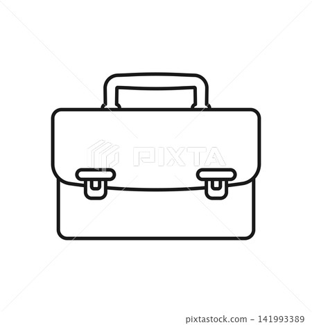 Briefcase icon in flat outline stroke style. Portfolio suitcase vector illustration on isolated background. Baggage sign business concept. Briefcase icon in flat outline stroke style. Portfolio suitcase vector illustration on isolated background. Baggage sign business concept. 141993389