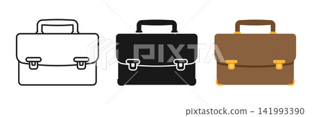 Briefcase icon set collection in flat style. Portfolio suitcase vector illustration on isolated background. Baggage sign business concept. Briefcase icon set collection in flat style. Portfolio suitcase vector illustration on isolated background. Baggage sign business concept. 141993390