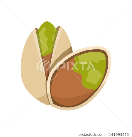 Pistachio nuts icon in flat style. Healthy snack vector illustration on isolated background. Organic food sign business concept. Pistachio nuts icon in flat style. Healthy snack vector illustration on isolated background. Organic food sign business concept. 141993473