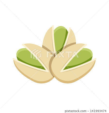 Pistachio nuts icon in flat style. Healthy snack vector illustration on isolated background. Organic food sign business concept. 141993474