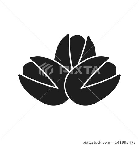 Pistachio nuts icon in flat silhouette style. Healthy snack vector illustration on isolated background. Organic food sign business concept. Pistachio nuts icon in flat silhouette style. Healthy snack vector illustration on isolated background. Organic food sign business concept. 141993475