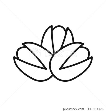 Pistachio nuts icon in flat outline stroke style. Healthy snack vector illustration on isolated background. Organic food sign business concept. 141993476