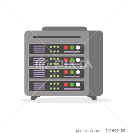 Cloud storage icon in flat style. Server database vector illustration on isolated background. Data center sign business concept. Cloud storage icon in flat style. Server database vector illustration on isolated background. Data center sign business concept. 141993485