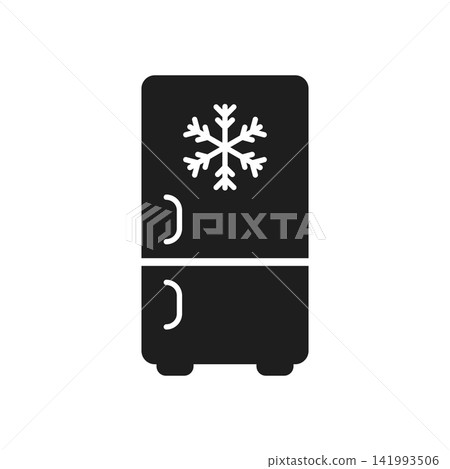 Double door fridge icon in flat style. Refrigerator vector illustration on isolated background. Household appliance sign business concept. Double door fridge icon in flat style. Refrigerator vector illustration on isolated background. Household appliance sign business concept. 141993506