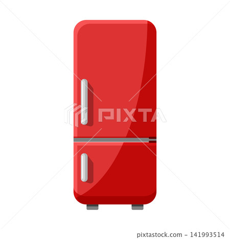 Double door fridge icon in flat style. Refrigerator vector illustration on isolated background. Household appliance sign business concept. Double door fridge icon in flat style. Refrigerator vector illustration on isolated background. Household appliance sign business concept. 141993514
