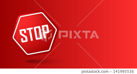 Stop sign icon in flat style. A prohibition for enter vector illustration on isolated background. Forbidden traffic signal sign business concept. Stop sign icon in flat style. A prohibition for enter vector illustration on isolated background. Forbidden traffic signal sign business concept. 141993538