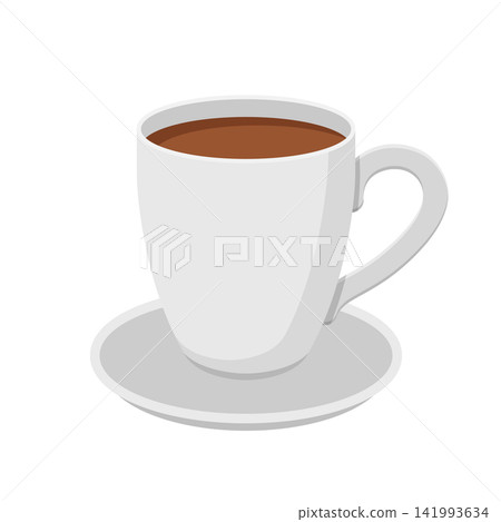 Hot drink cup icon in flat style. Coffee or tea mug vector illustration on isolated background. Healthy beverage sign business concept. Hot drink cup icon in flat style. Coffee or tea mug vector illustration on isolated background. Healthy beverage sign business concept. 141993634