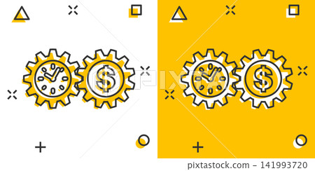 Vector cartoon business and finance management icon in comic style. Time is money concept illustration pictogram. Financial strategy business splash effect concept. Vector cartoon business and finance management icon in comic style. Time is money concept illustration pictogram. Financial strategy business splash effect concept. 141993720