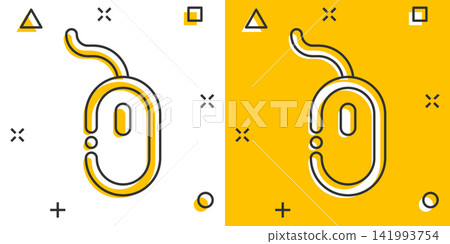 Vector cartoon computer mouse icon in comic style. Computer cursor sign illustration pictogram. Mouse business splash effect concept. Vector cartoon computer mouse icon in comic style. Computer cursor sign illustration pictogram. Mouse business splash effect concept. 141993754