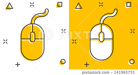 Vector cartoon computer mouse icon in comic style. Computer cursor sign illustration pictogram. Mouse business splash effect concept. Vector cartoon computer mouse icon in comic style. Computer cursor sign illustration pictogram. Mouse business splash effect concept. 141993755