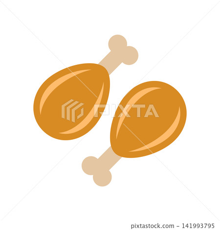 Chicken or turkey leg icon in colorful flat style. Drumstick vector illustration on isolated background. Grilled food sign business concept. Chicken or turkey leg icon in colorful flat style. Drumstick vector illustration on isolated background. Grilled food sign business concept. 141993795