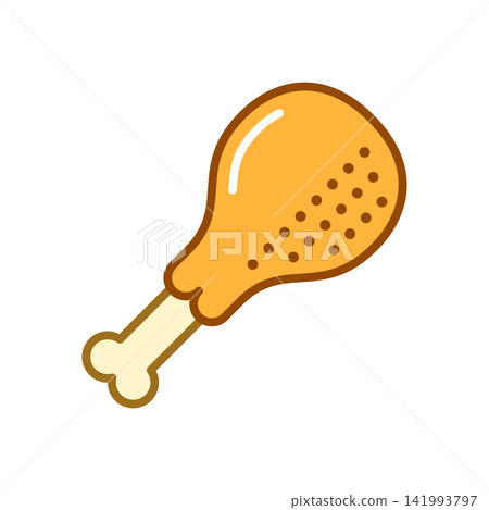 Chicken or turkey leg icon in colorful flat style. Drumstick vector illustration on isolated background. Grilled food sign business concept. Chicken or turkey leg icon in colorful flat style. Drumstick vector illustration on isolated background. Grilled food sign business concept. 141993797