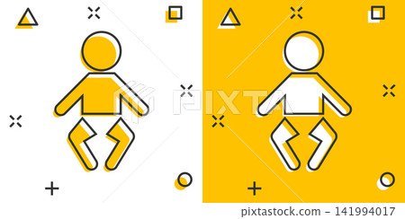 Vector cartoon baby icon in comic style. Child sign illustration pictogram. People business splash effect concept. Vector cartoon baby icon in comic style. Child sign illustration pictogram. People business splash effect concept. 141994017