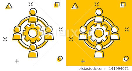 Vector cartoon outsourcing collaboration icon in comic style. People cooperation concept illustration pictogram. Teamwork business splash effect concept. Vector cartoon outsourcing collaboration icon in comic style. People cooperation concept illustration pictogram. Teamwork business splash effect concept. 141994071
