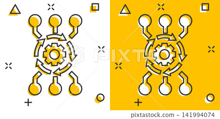 Vector cartoon algorithm api software icon in comic style. Gear with arrow concept illustration pictogram. Algorithm business splash effect concept. Vector cartoon algorithm api software icon in comic style. Gear with arrow concept illustration pictogram. Algorithm business splash effect concept. 141994074