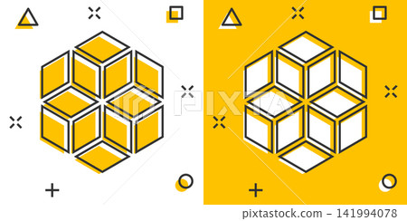 Vector cartoon blockchain technology icon in comic style. Cryptography cube block concept illustration pictogram. Blockchain algorithm business splash effect concept. Vector cartoon blockchain technology icon in comic style. Cryptography cube block concept illustration pictogram. Blockchain algorithm business splash effect concept. 141994078